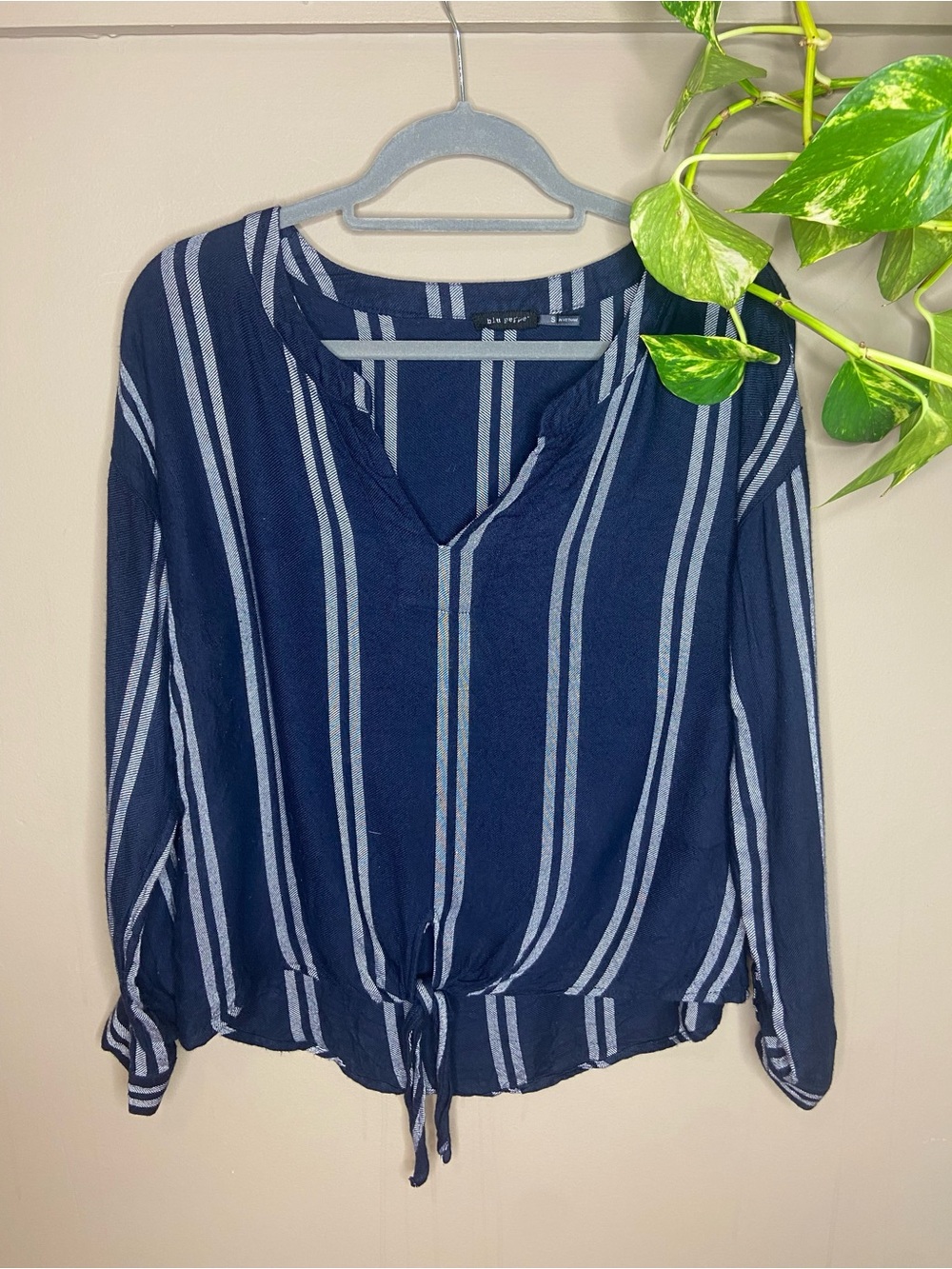 Blu Pepper Striped Tie Top